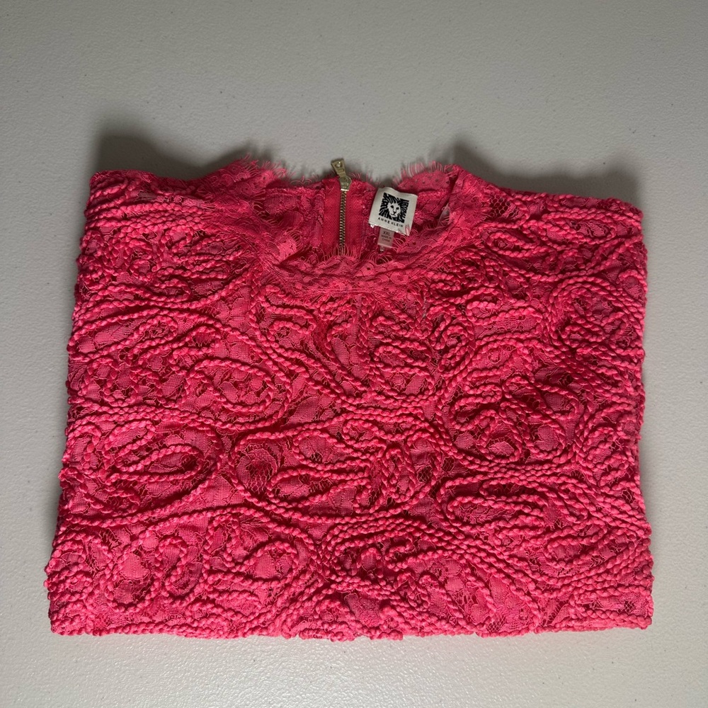 Anne Klein Pink Lace Blouse